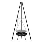 Outsunny Adjustable Tripod Charcoal Barbecue Bbq Cooking Grill Round Portable Black