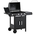 Outsunny Deluxe Gas Barbecue Grill 3+1 Burner Garden Bbq With Large Cooking Area Black