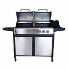 Charles Bentley 2+1 Burner Gas Grill & Charcoal Grill BBQ Stainless Steel