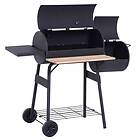 Outsunny Combo Smoker BBQ Grill Black