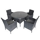 Charles Bentley Garden Outdoor 4 Piece Rattan Dining Set Grey