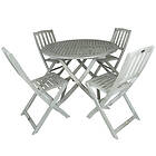 Charles Bentley FSC Acacia White Washed Wooden Outdoor Garden Patio Dining Set T