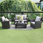 LIVING Esterno (Grey) Luxury Rattan Garden Furniture Sofa Set Sun Room Grey