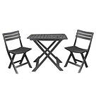 LIVING URBN (Black) Portable Folding Camping Plastic Picnic Tray Table And 2 Cha