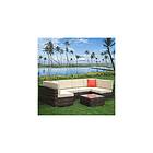 Bigzzia bigzzia 6 Seater Furniture Set, Patio Rattan Dining Table Set Wicker Wea