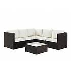 homedetail.co.uk Corner Rattan Sofa Set Outdoor Furniture With Cover, Dark Brown