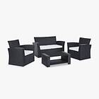 homedetail.co.uk 4 Piece Outdoor Sofa Rattan Set with Coffee Table Black or Grey