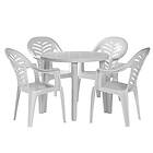 Resol Table and Chair Set Tossa Outdoor Dining 4 Chairs White