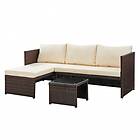 homedetail.co.uk Rattan Furniture Sofa Set Patio Outdoor Corner Lounge, Brown