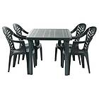 Resol Table and Chair Set Olot Outdoor Dining 4 Chairs Green