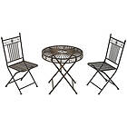 Outsunny 3PCs Garden Bistro Set with 2 Folding Chair and 1 Table