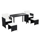 Outsunny 5pc Rattan Dining Set For Two Outdoor Black