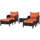 Outsunny 5pcs Outdoor Furniture Set Wicker Conversation Brown