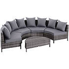 Outsunny 5PCS Garden Rattan Wicker Sofa Outdoor Patio Furniture Set Grey