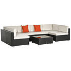 Outsunny 7PC Rattan Furniture Sectional Sofa Set Coffee Table