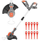 Terratek Cordless Strimmer Grass Trimmer 20V Max Li-ion Lightweight