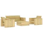 vidaXL 4 Piece Garden Lounge Set Impregnated Pinewood Patio Sofa Tea Table