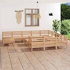vidaXL Solid Pinewood Garden Lounge Set 12 Piece Wooden Outdoor Sofa Seat