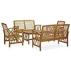 vidaXL Solid Acacia Wood Garden Lounge Set 5 Piece Patio Outdoor Furniture