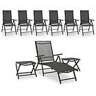 vidaXL Garden Lounge Set 9 Piece Black and Anthracite Outdoor Chair Seating