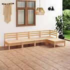 vidaXL Solid Pinewood Garden Lounge Set 5 Piece Wooden Patio Sofa Seating