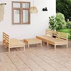 vidaXL Solid Pinewood Garden Lounge Set 6 Piece Outdoor Seating Sectional Sofa