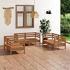 vidaXL Solid Pinewood Garden Lounge Set 6 Piece Honey Brown Patio Seating Sofa