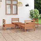 vidaXL Solid Pinewood Garden Lounge Set 5 Piece Honey Brown Outdoor Seating