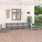 vidaXL Solid Pinewood Garden Lounge Set 6 Piece Grey Outdoor Seating Sofa