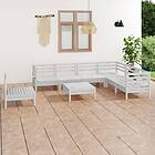 vidaXL Solid Pinewood Garden Lounge Set 8 Piece White Wooden Pallet Sofa