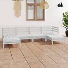 vidaXL Solid Pinewood Garden Lounge Set 6 Piece White Patio Pallet Sofa