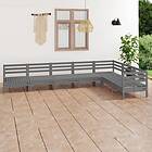vidaXL Solid Pinewood Garden Lounge Set 7 Piece Grey Patio Pallet Sofa