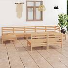 vidaXL Solid Pinewood Garden Lounge Set 9 Piece Outdoor Patio Pallet Sofa Brown