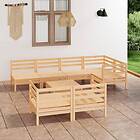 vidaXL Solid Pinewood Garden Lounge Set 8 Piece Outdoor Patio Sofa Seat