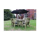 Churnet Ergo Table And Chair Set Sits 6, Wooden Garden Dining Furniture