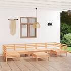 vidaXL Solid Pinewood Garden Lounge Set 8 Piece Wooden Outdoor Sofa Seats