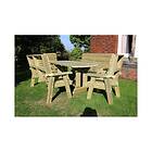 Churnet Ergo Table Set Sits 8, Wooden Garden Dining Furniture with Chairs, Bench