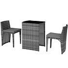 TecTake (grey) Rattan garden furniture set Hamburg tables and chairs, set, outdoor table chairs nature