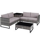 TecTake (grey) Garden rattan furniture set Ostuni garden set.garden table and ch