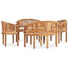 vidaXL Solid Teak Wood Banana Garden Lounge Set 5 Piece Outdoor Furniture