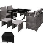 Rattan garden furniture set Bilbao 4+4+1 with protective cover, variant 2 grey Grey