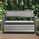 Keter 2-Seater Garden Bench with Storage Box 227l Grey Outdoor Seat
