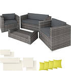 TecTake (grey) Rattan garden furniture set Munich sofa, rattan sofa grey