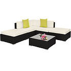 Rattan garden furniture set Paris sofa, corner rattan sofa black Black