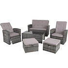 TecTake (grey) Garden rattan furniture set Bari garden table and chairs, bistro 