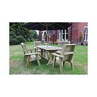 Churnet Ergo Table Set Sits 6, Wooden Garden Dining Furniture with and Chairs
