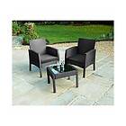 On Dealz Black Rattan Armchair Bistro Set 2 Chairs & Table Garden Furniture Patio G-0237