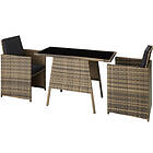 Rattan garden furniture set Lausanne tables and chairs, set, outdoor table chairs nature Brown