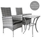 Jardí Set Rattan 3PC Outdoor Garden Chair Table Patio Dining Balcony Light Black