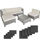 Rattan garden furniture set with aluminium frame sofa, rattan sofa light grey Grey